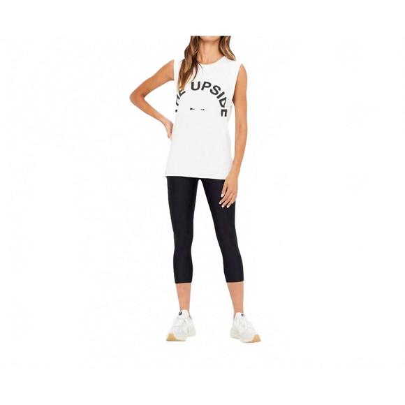 NEW THE UPSIDE cropped muscle tank logo in white - Picture 3 of 3